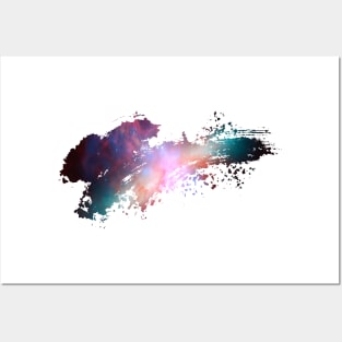 Galaxy in a brush stroke Posters and Art